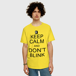 Футболка оверсайз мужская Keep Calm & Don't Blink, цвет: желтый — фото 2