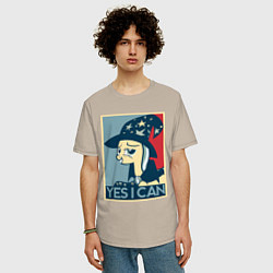 Футболка оверсайз мужская MLP: Yes I Can, цвет: миндальный — фото 2