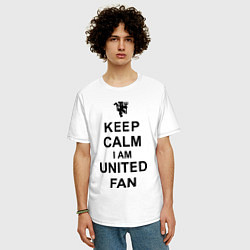 Футболка оверсайз мужская Keep Calm & United fan, цвет: белый — фото 2