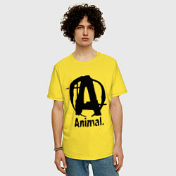 Футболка оверсайз мужская Animal Logo, цвет: желтый — фото 2