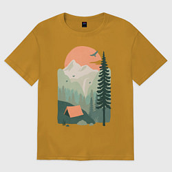 Футболка оверсайз мужская Wood Adventure, цвет: горчичный