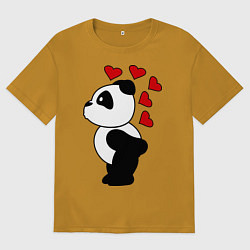 Мужская футболка оверсайз Поцелуй панды: для него