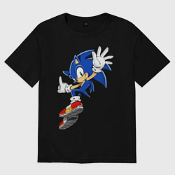 Футболка оверсайз мужская Sonic, цвет: черный