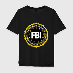 Футболка оверсайз мужская FBI Departament, цвет: черный