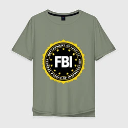 Футболка оверсайз мужская FBI Departament, цвет: авокадо