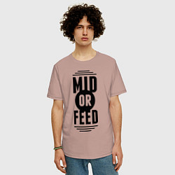 Футболка оверсайз мужская Mid or feed, цвет: пыльно-розовый — фото 2