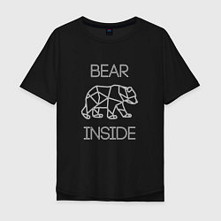 Футболка оверсайз мужская Bear Inside, цвет: черный
