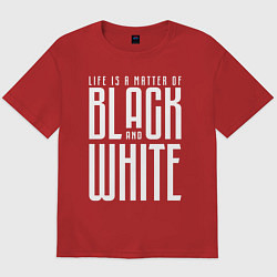 Футболка оверсайз мужская Juventus: Black & White, цвет: красный