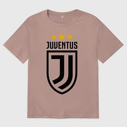 Футболка оверсайз мужская Ювентус, цвет: пыльно-розовый