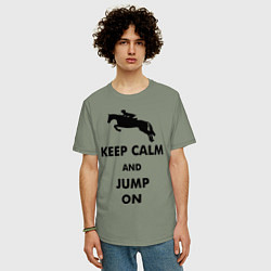 Футболка оверсайз мужская Keep Calm & Jump On, цвет: авокадо — фото 2