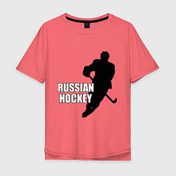 Мужская футболка оверсайз Russian Red Hockey