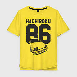 Футболка оверсайз мужская Toyota AE86 Hachiroku, цвет: желтый