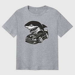 Футболка оверсайз мужская Акула на Тойоте, цвет: меланж