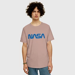 Футболка оверсайз мужская NASA, цвет: пыльно-розовый — фото 2