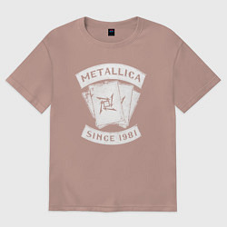 Футболка оверсайз мужская Metallica Since 1981, цвет: пыльно-розовый