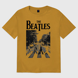 Футболка оверсайз мужская The Beatles: Mono Abbey Road, цвет: горчичный