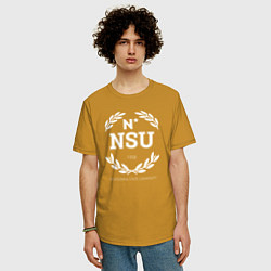 Футболка оверсайз мужская NSU, цвет: горчичный — фото 2