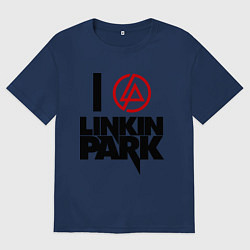Футболка оверсайз мужская I love Linkin Park, цвет: тёмно-синий