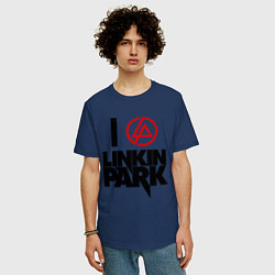Футболка оверсайз мужская I love Linkin Park, цвет: тёмно-синий — фото 2