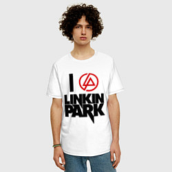 Футболка оверсайз мужская I love Linkin Park, цвет: белый — фото 2
