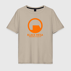 Футболка оверсайз мужская Black Mesa: Research Facility, цвет: миндальный