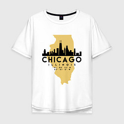 Футболка оверсайз мужская Чикаго - США, цвет: белый