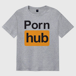 Футболка оверсайз мужская PornHub, цвет: меланж
