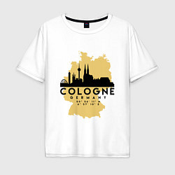 Футболка оверсайз мужская Cologne, цвет: белый