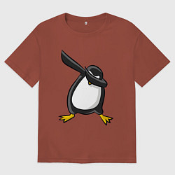 Футболка оверсайз мужская DAB Pinguin, цвет: кирпичный