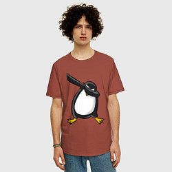 Футболка оверсайз мужская DAB Pinguin, цвет: кирпичный — фото 2