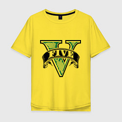 Футболка оверсайз мужская GTA V: Logo, цвет: желтый