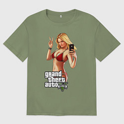 Мужская футболка оверсайз GTA V: Selfie