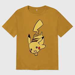 Мужская футболка оверсайз Радостный Пикачуха