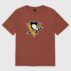 Футболка оверсайз мужская Pittsburgh Penguins: Evgeni Malkin, цвет: кирпичный