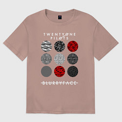 Футболка оверсайз мужская TOP: Blurryface, цвет: пыльно-розовый