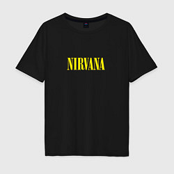Футболка оверсайз мужская Nirvana Нирвана Логотип, цвет: черный