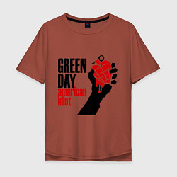 Футболка оверсайз мужская Green Day: American idiot, цвет: кирпичный