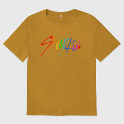 Мужская футболка оверсайз STRAY KIDS АВТОГРАФЫ