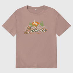 Мужская футболка оверсайз Сибирь Дикая сила