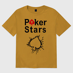 Футболка оверсайз мужская Poker Stars, цвет: горчичный
