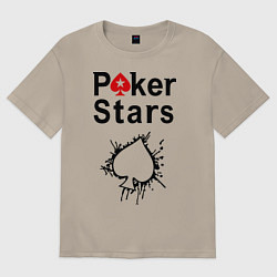 Футболка оверсайз мужская Poker Stars, цвет: миндальный