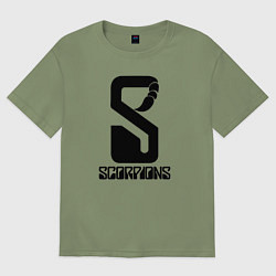Футболка оверсайз мужская Scorpions logo, цвет: авокадо