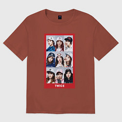 Футболка оверсайз мужская TWICE, цвет: кирпичный