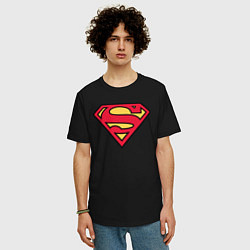 Футболка оверсайз мужская Superman logo цвета черный — фото 2