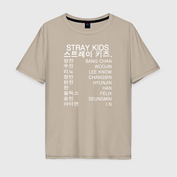 Футболка оверсайз мужская Stray Kids, цвет: миндальный