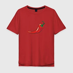 Футболка оверсайз мужская Перец Чили, цвет: красный