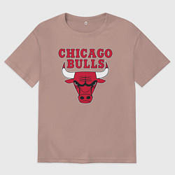 Футболка оверсайз мужская CHICAGO BULLS, цвет: пыльно-розовый