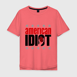 Футболка оверсайз мужская American idiot, цвет: коралловый