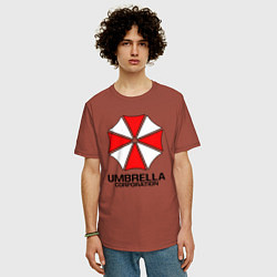 Футболка оверсайз мужская UMBRELLA CORP, цвет: кирпичный — фото 2