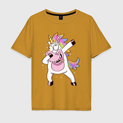 Мужская футболка оверсайз Dabbing Unicorn